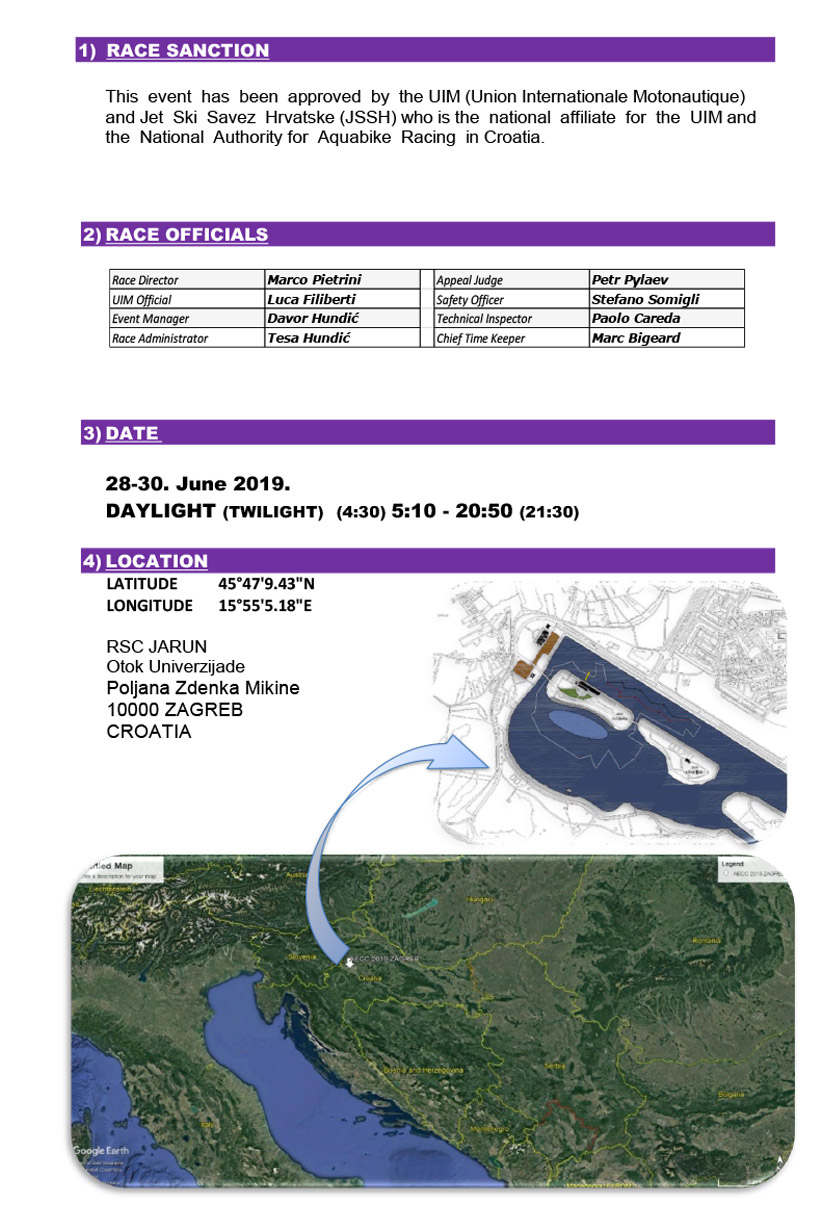 Program Zagreb Race 2019