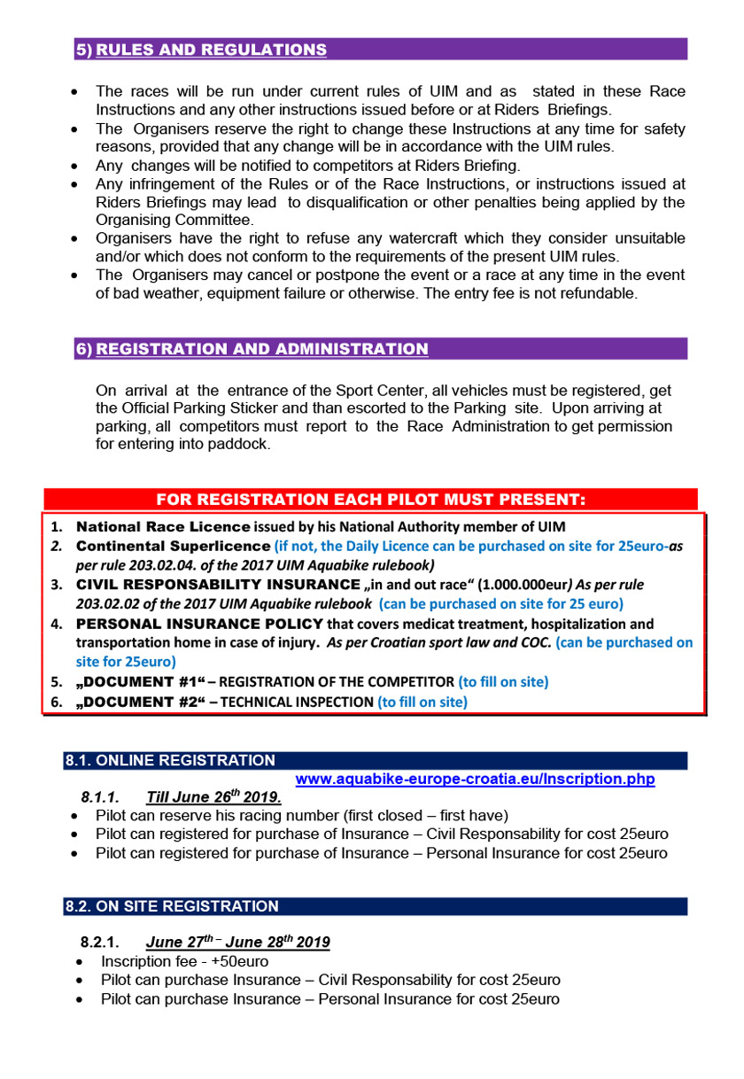 Program Zagreb Race 2019