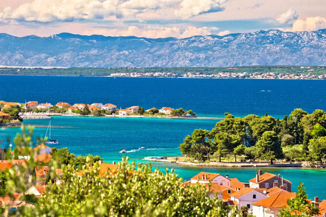 Zadar islands archipelago and velebit mountain view